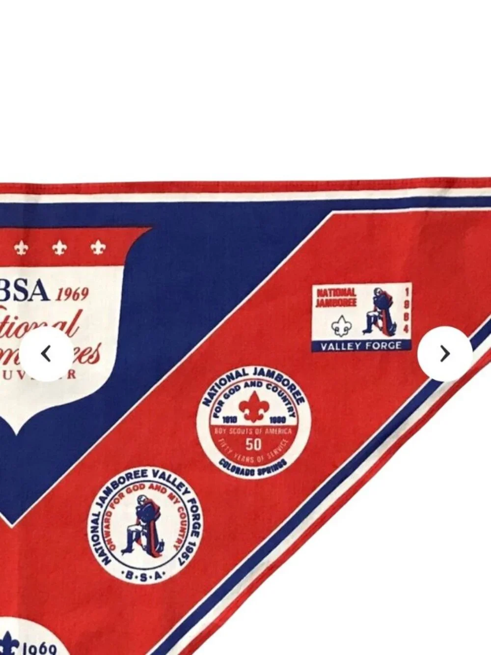 Vtg Boy Scouts Of America National Jamboree Souvenir Scarf 1937-1969  Kerchief